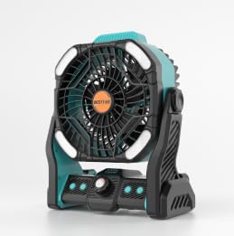 20000mAh Camping Fan with LED Lantern USB Rechargeable 4 Speeds Black T82533