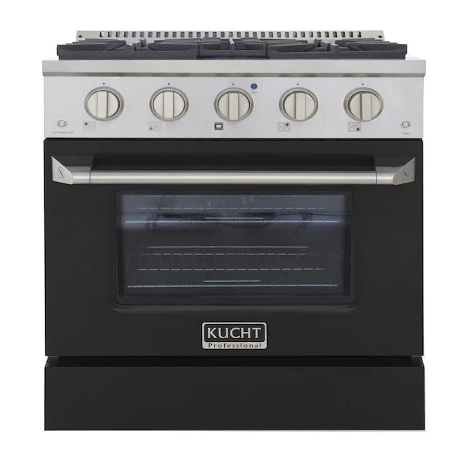 30 Pro-Style Natural Gas Dual Fuel Range with 4 Burners in Black L73748