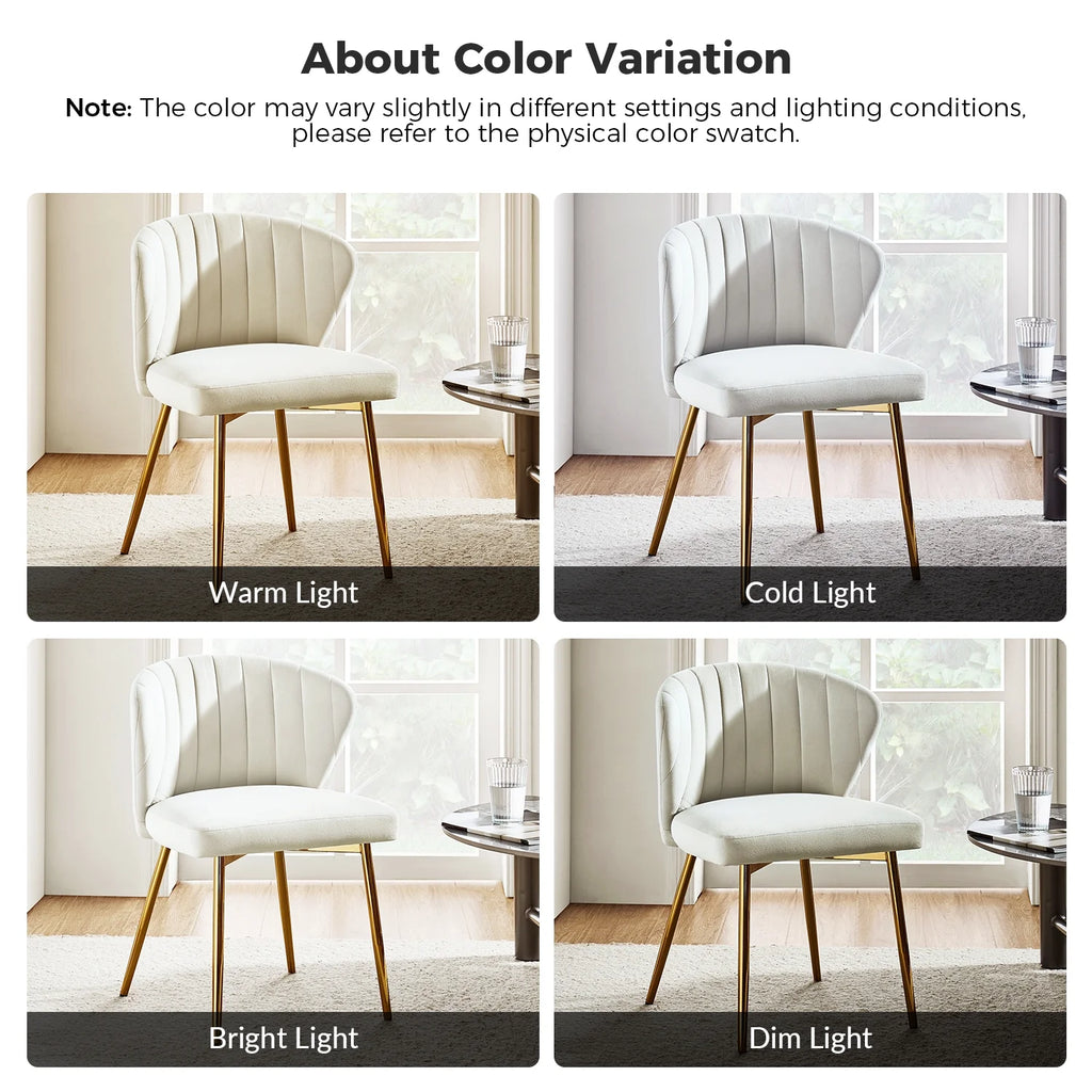 Velvet Set of 4 Dining Chairs Metal Legs Tan P598