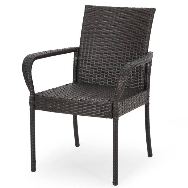 Multi-Brown Wicker Outdoor Dining Chair 2-Pack B958