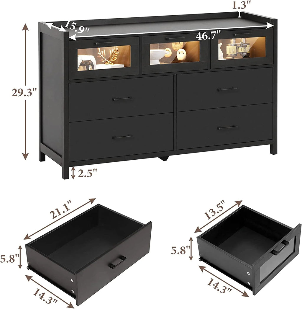 White 7 Drawer Wooden Dresser A79646