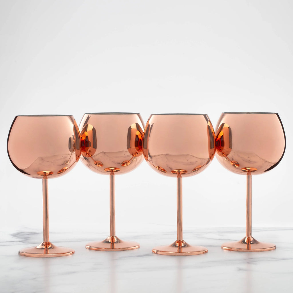 Set of 4 12 Ounce Copper Wine Glass O38210