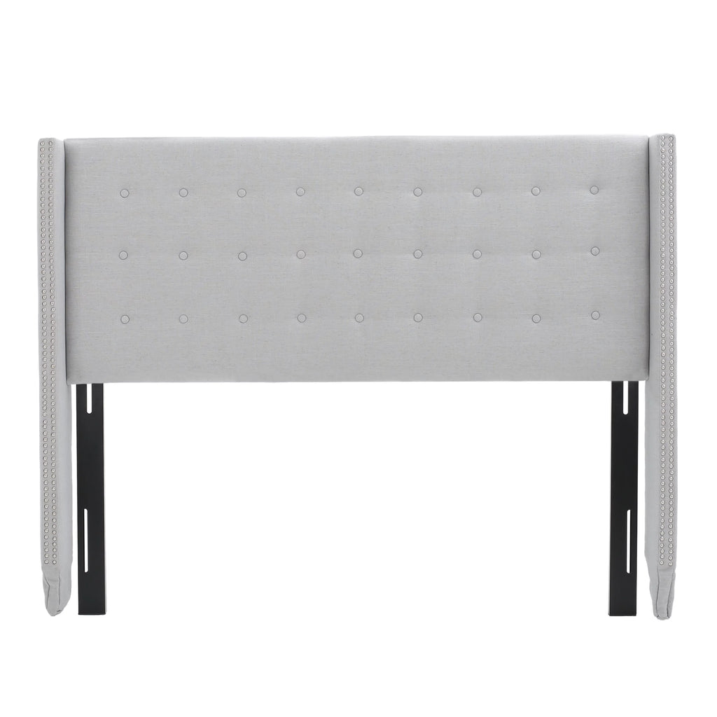 Light Grey Fabric Full/ Queen Headboard T115