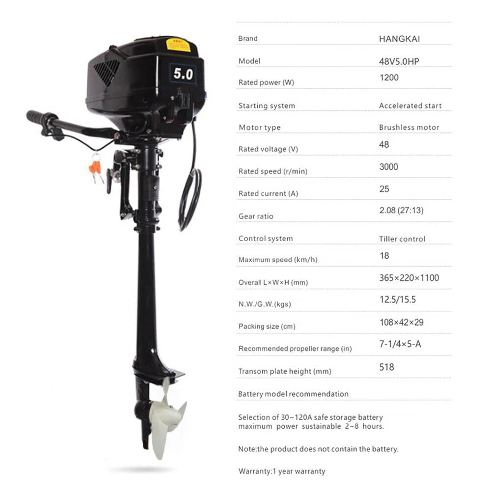 48V 1200W Electric Outboard Motor Y55727