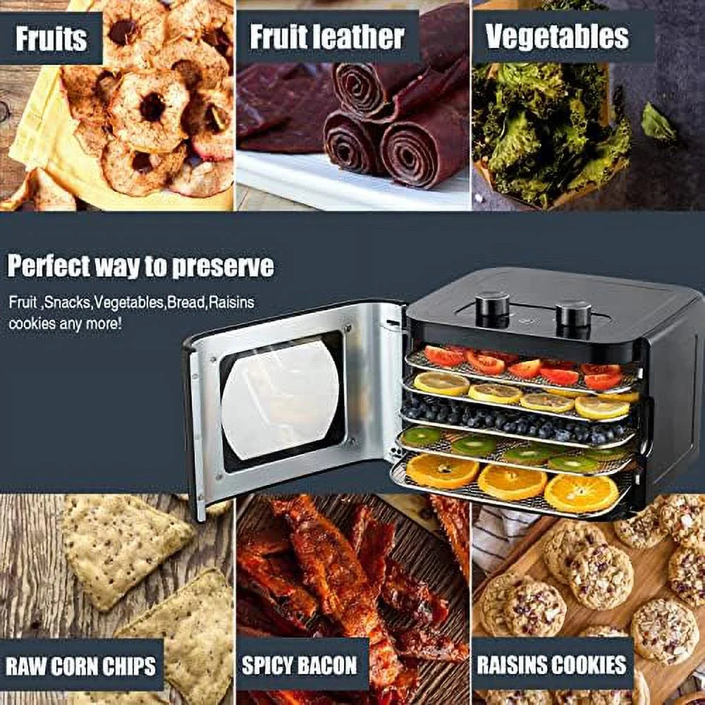 Electric Countertop Food Dehydrator with 4 Stainless Steel Trays D662516