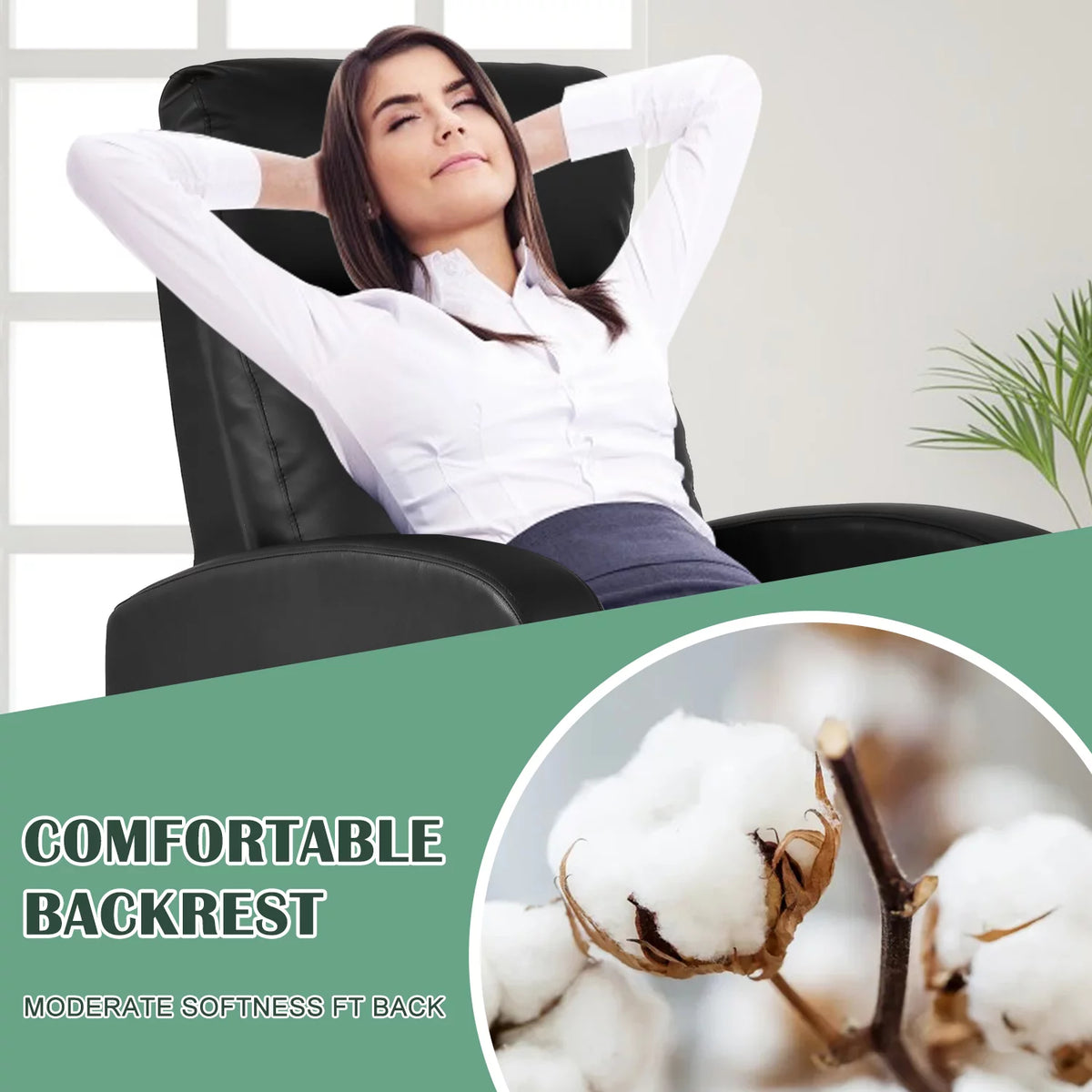 Adjustable PU Leather Recliner Chair with Massage N6973