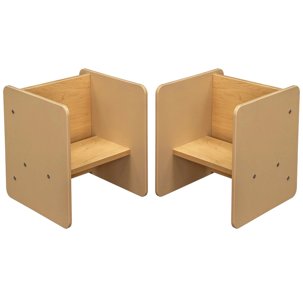 Wood 2-in-1 Activity Cube Chair Set of 2 J578308