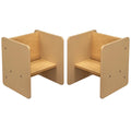 Wood 2-in-1 Activity Cube Chair Set of 2 J578308