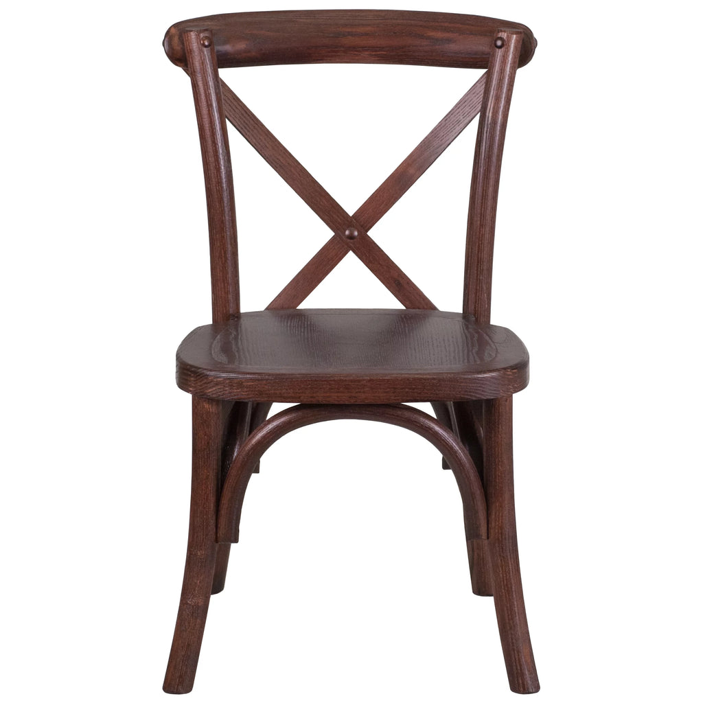 Stackable Mahogany Wood Cross Back Chair F880