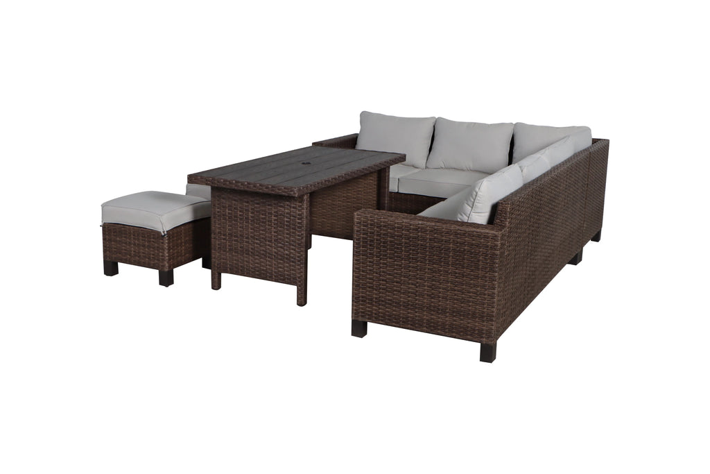 5-Piece Wicker Sectional Dining Set M512