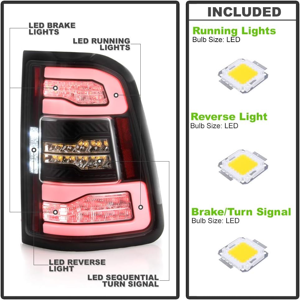 Black Full LED Tail Lights Left+Right Z93848