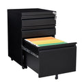 3 Drawer Black Metal File Cabinet with Lock R904431