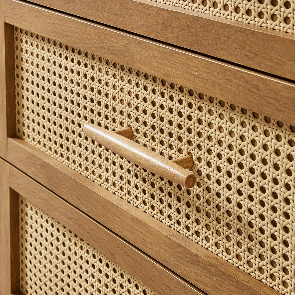 6 Drawer Dresser, Light Honey Finish U6685