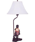 14.5"H Girl with Kitten Accent Lamp I38149