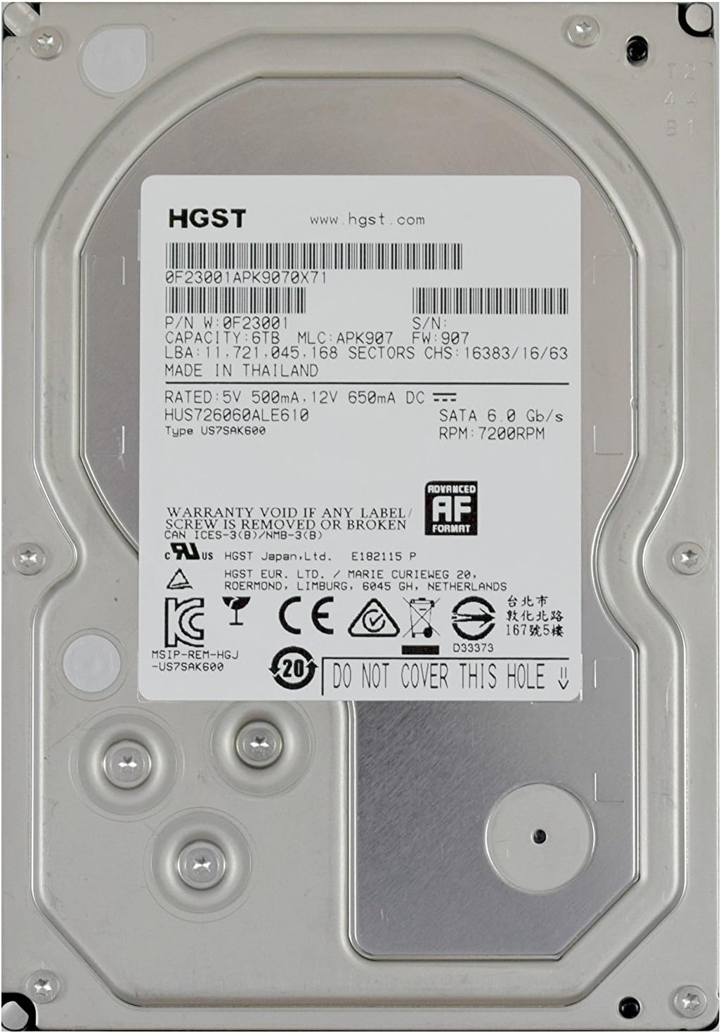 6TB 7200 RPM SATA 3.5 Enterprise Hard Drive Z92818