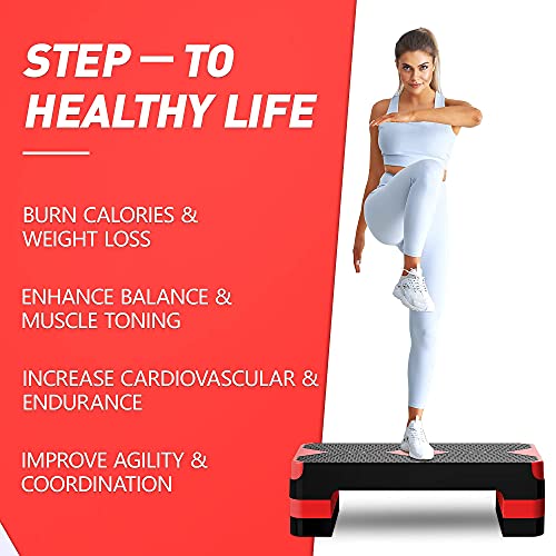 Adjustable Aerobic Exercise Step with 4" 6" 8" Risers D97581