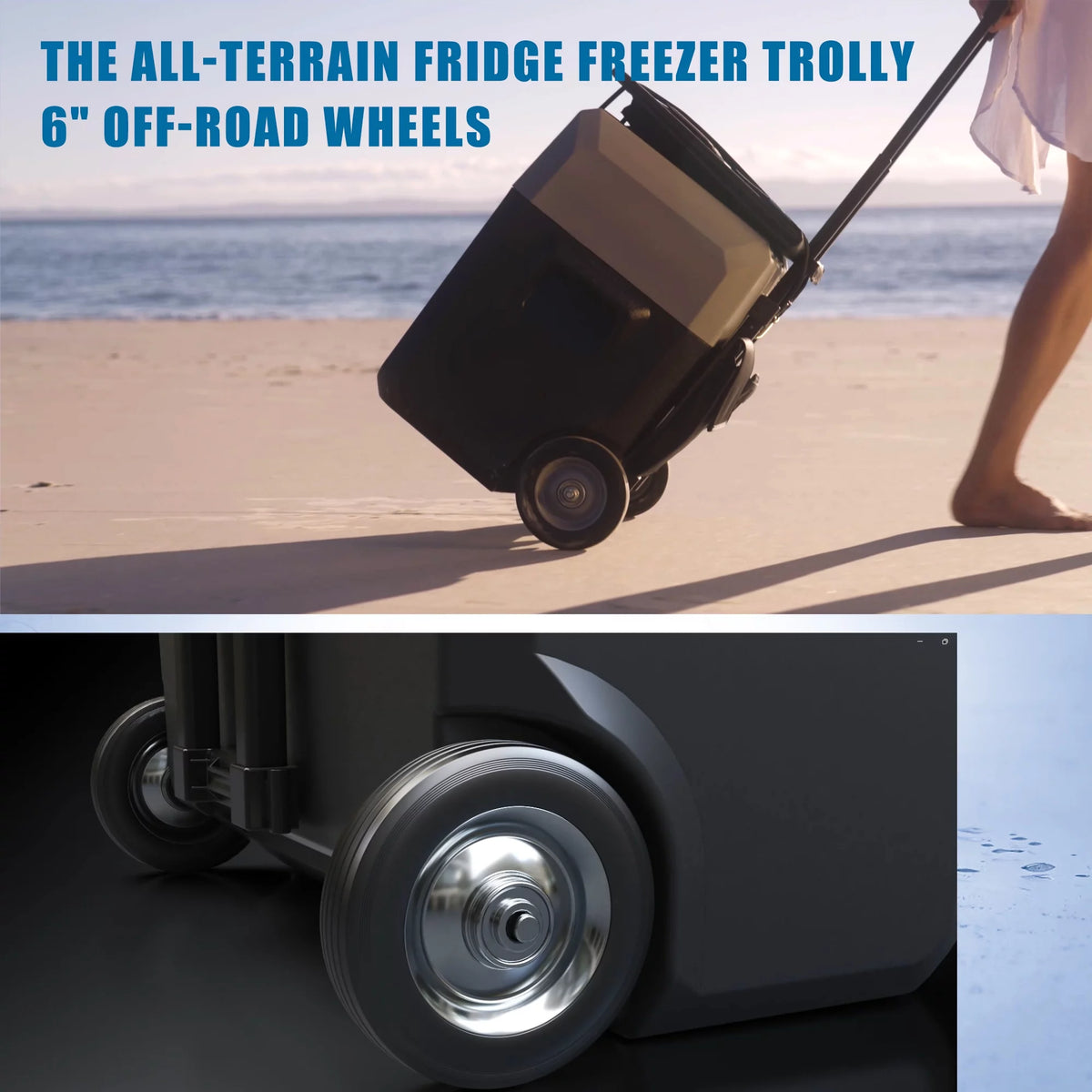 Portable Refrigerator Freezer with Battery and 6'' Off-Road Wheels D48795
