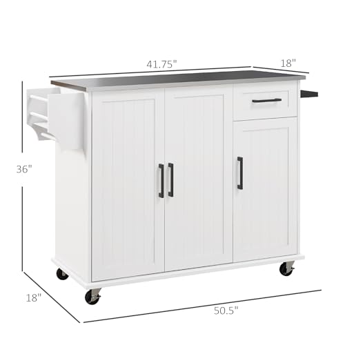 Black Rolling Kitchen Island with Storage Z8952