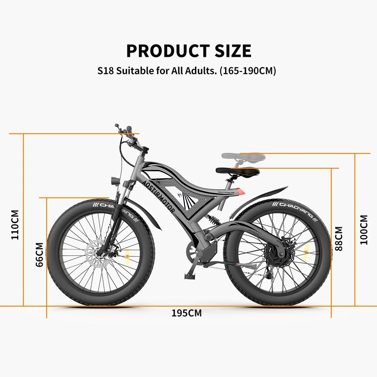 750W Fat Tire Electric Bike 48V 15AH Removable Lithium Battery U398689