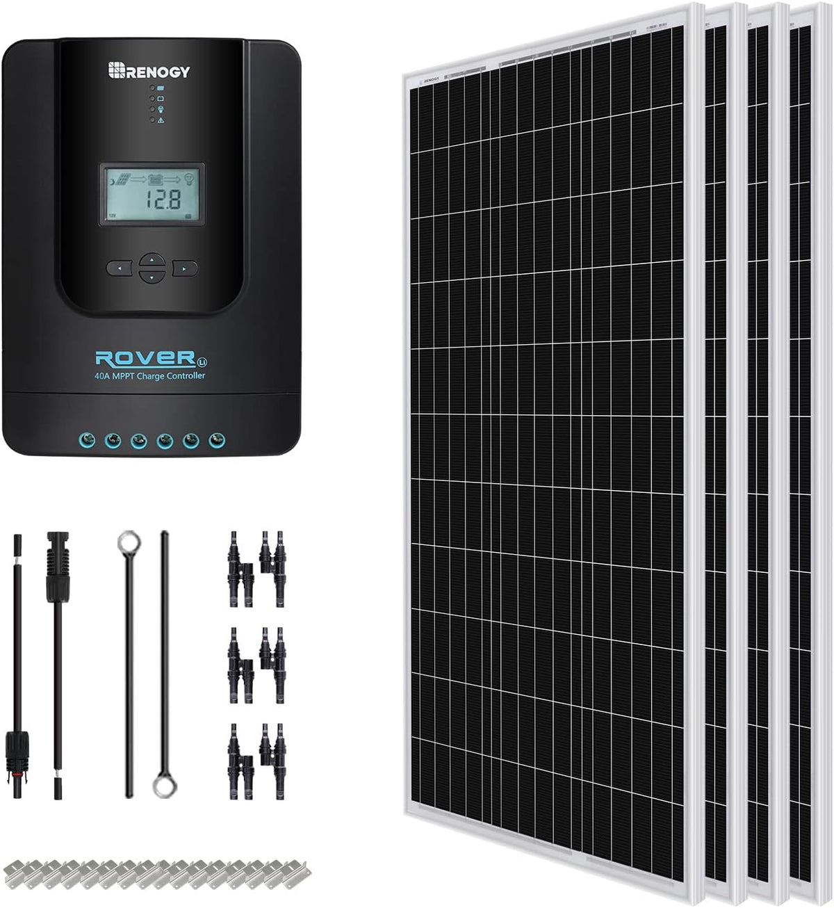 400 Watt 12 Volt Monocrystalline Solar Panel Kit with 40A MPPT Charge Controller S707017