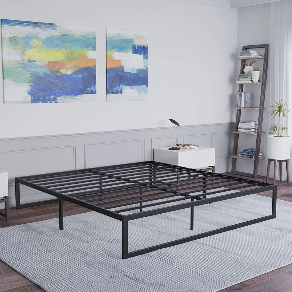King Metal Platform Bed Frame with Steel Slat Supports I579379