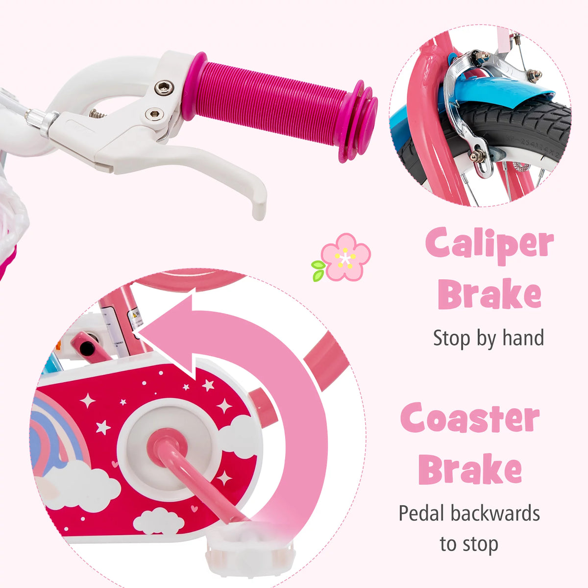 14 Inches Kids Bicycle with Training Wheels & Basket O795772