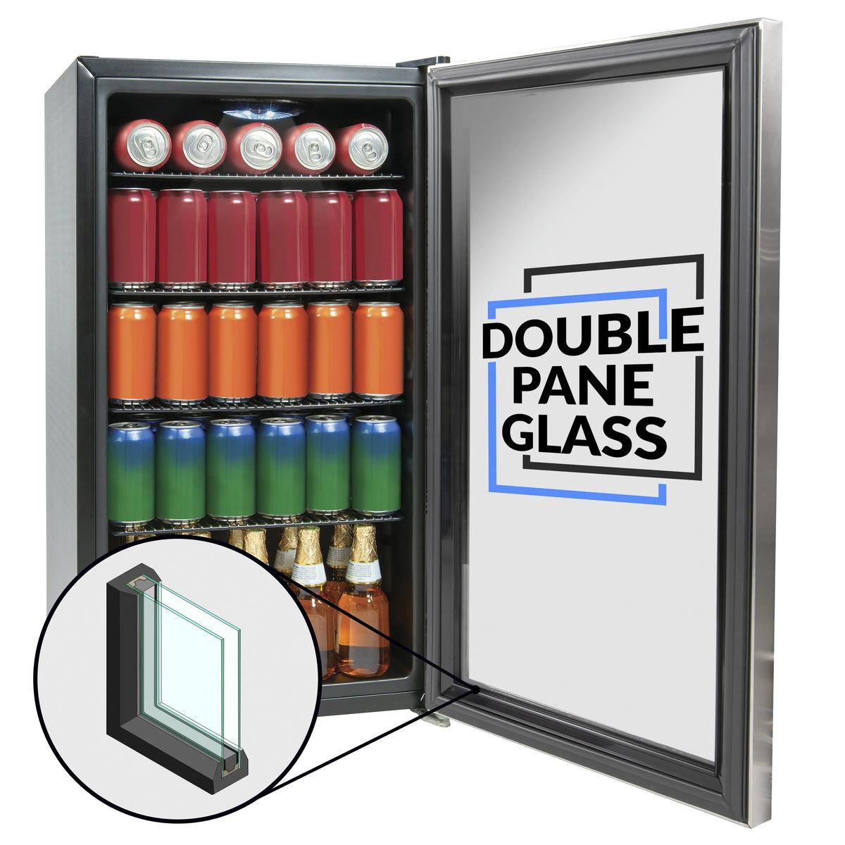 3.5 Cu. Ft. 135 Can Stainless Steel Beverage Cooler N264383