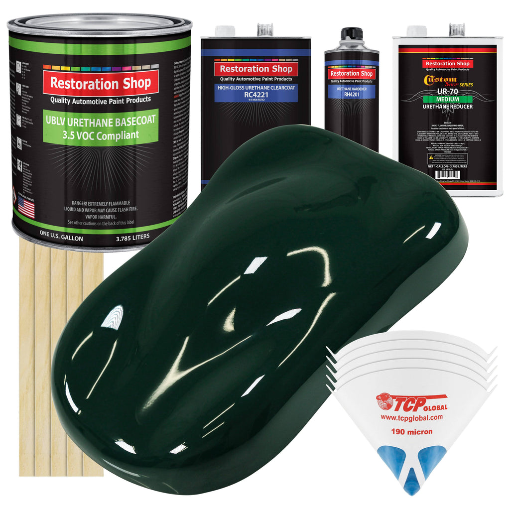 British Racing Green Urethane Basecoat Clearcoat Car Auto Paint Medium Gallon Kit Q649816