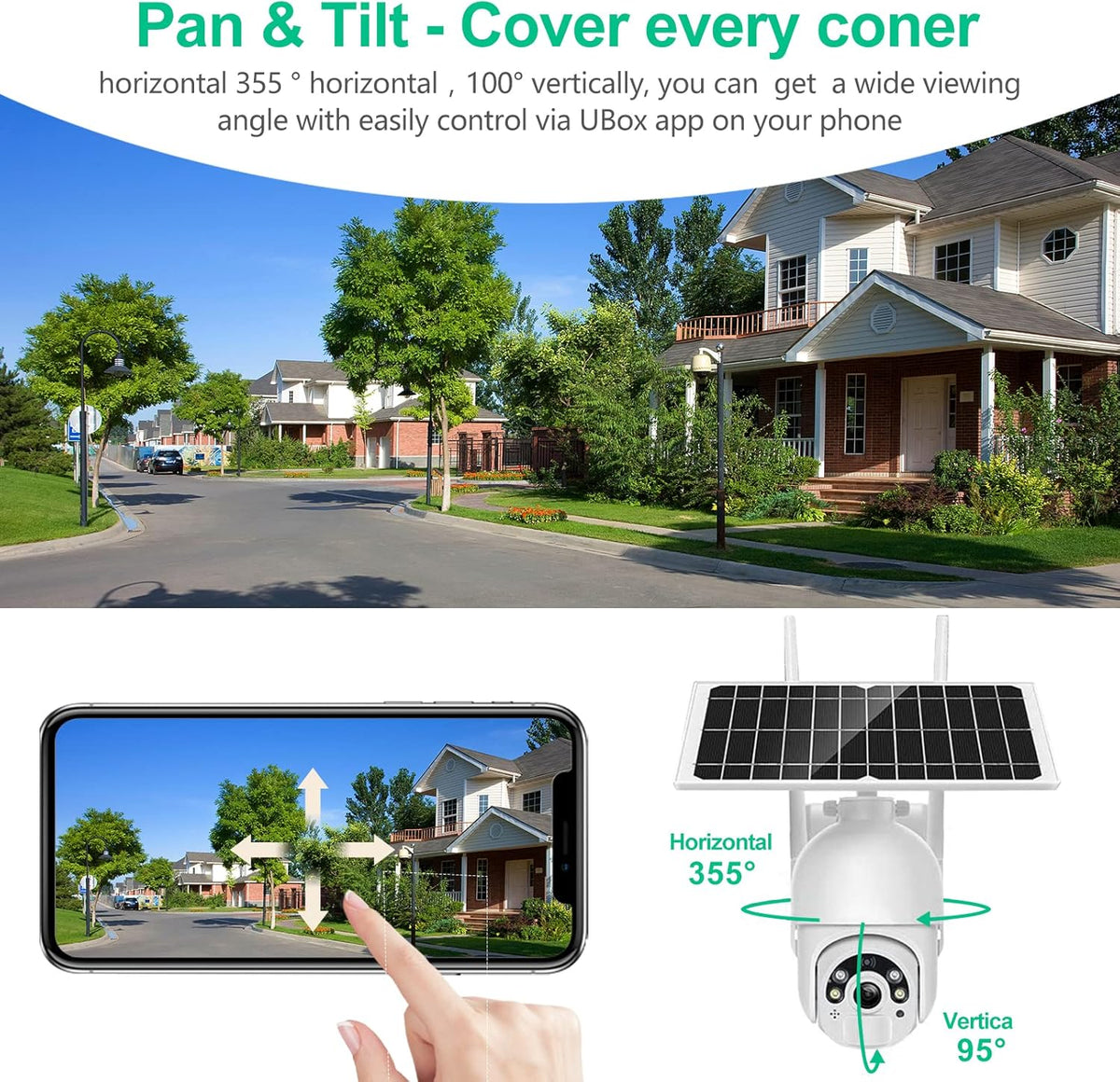 Wireless Solar Security Camera with 1080P Night Vision K4918