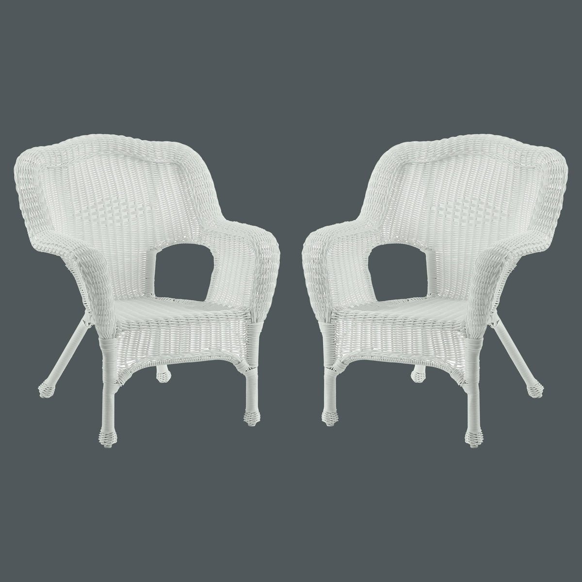 Resin Wicker Patio Chairs Set of 2 G327807