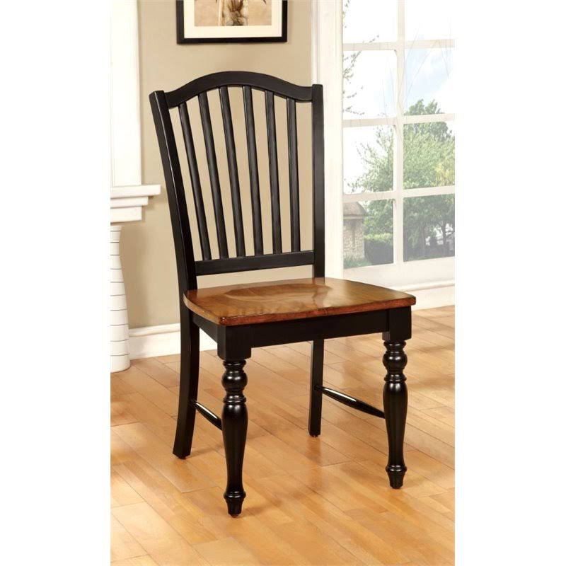 Antique Oak Dining Chair Set of 2 D5381