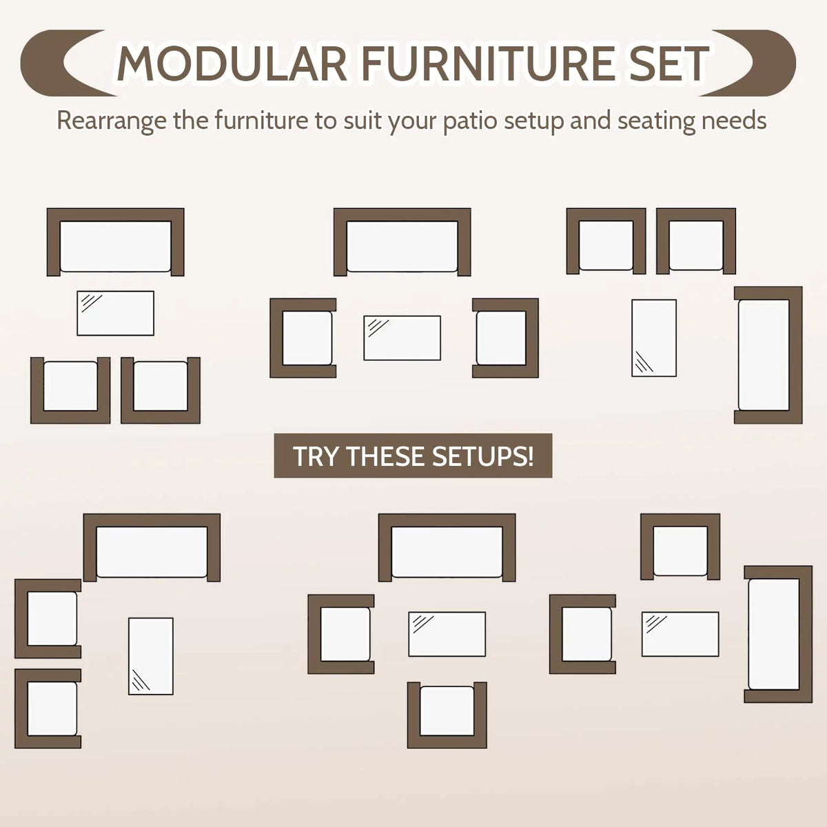 4 Piece Wicker Patio Conversation Furniture Set with Glass-Top Coffee Table & Gray Cushions O230056