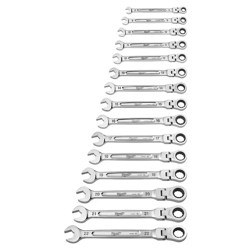 19-Piece Flex-Head Ratcheting Combination Wrench Set Metric M917