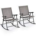 2pcs Patio Folding Rocking Chair Metal Frame D4468