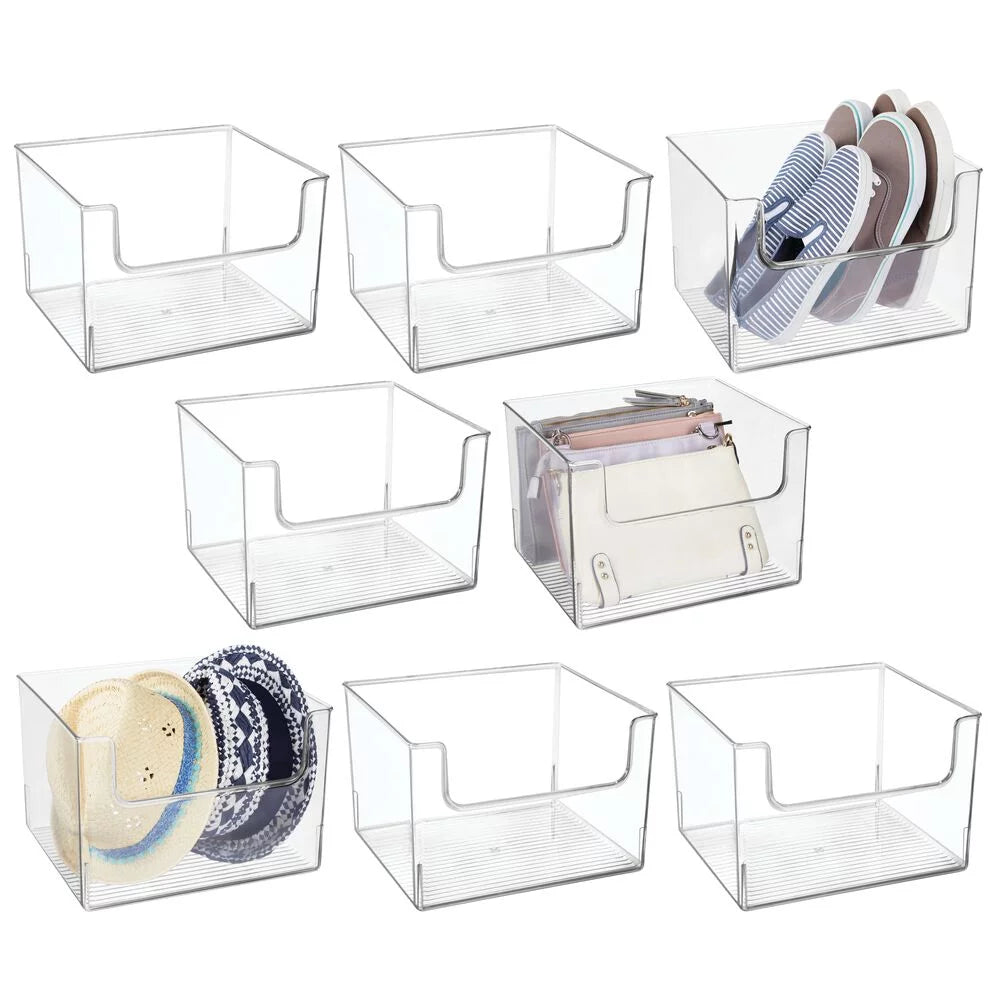 Clear Plastic Storage Organizer Bin 8 Pack O7026