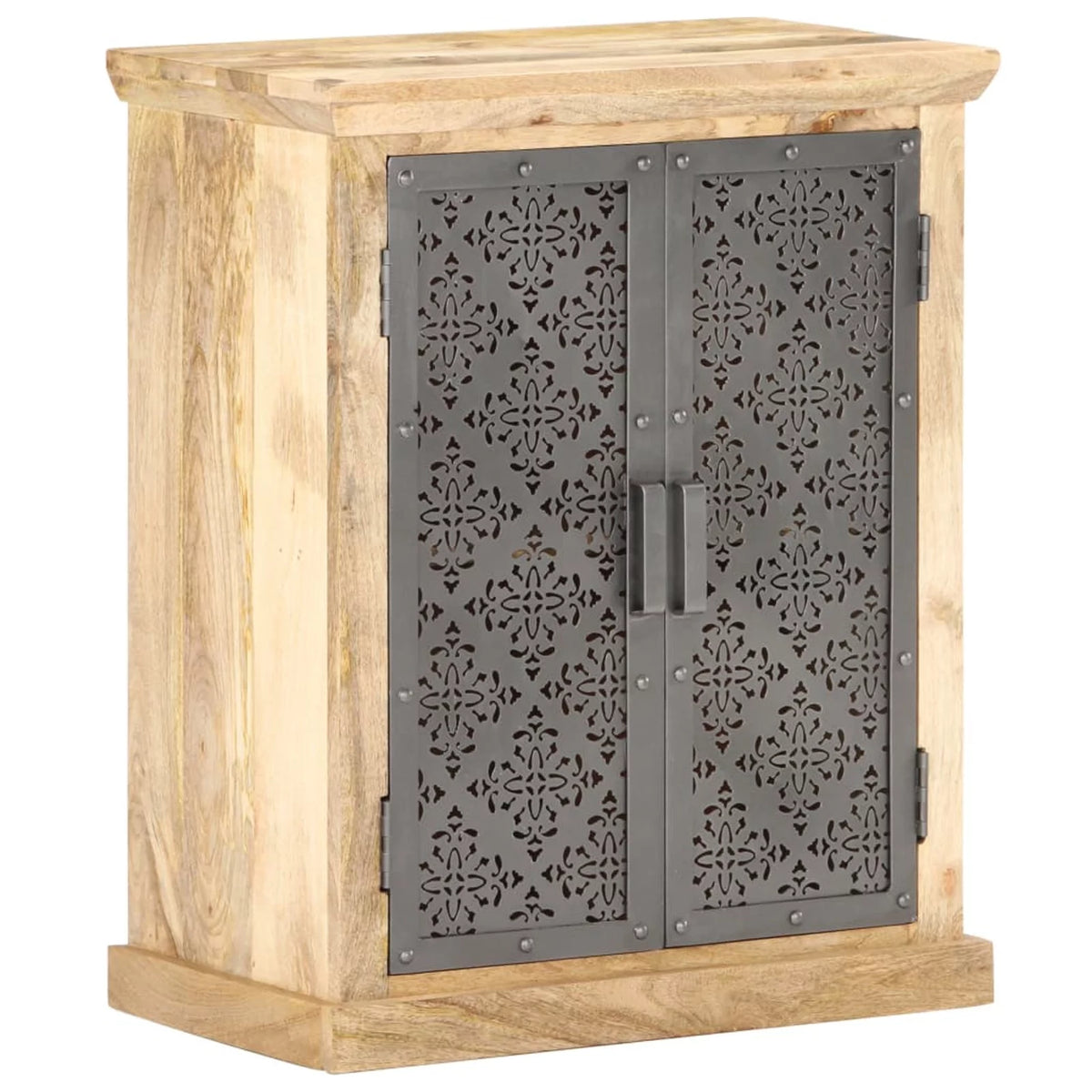 Solid Mango Wood Sideboard with Steel Doors K8841
