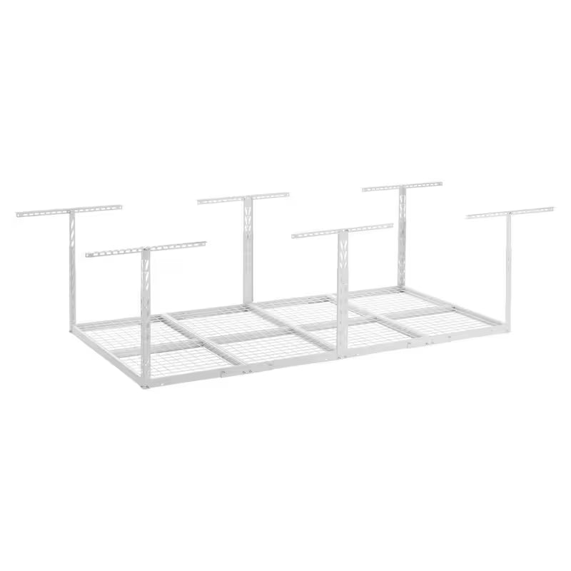 Hammered White Adjustable Height Metal Overhead Storage Rack G392