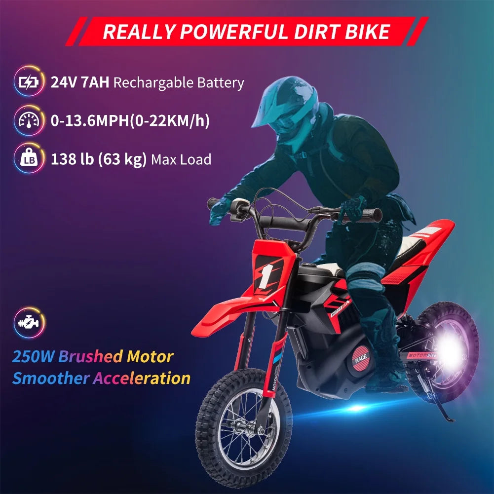 24V 250W Electric Off-Road Motorcycle Green F824273