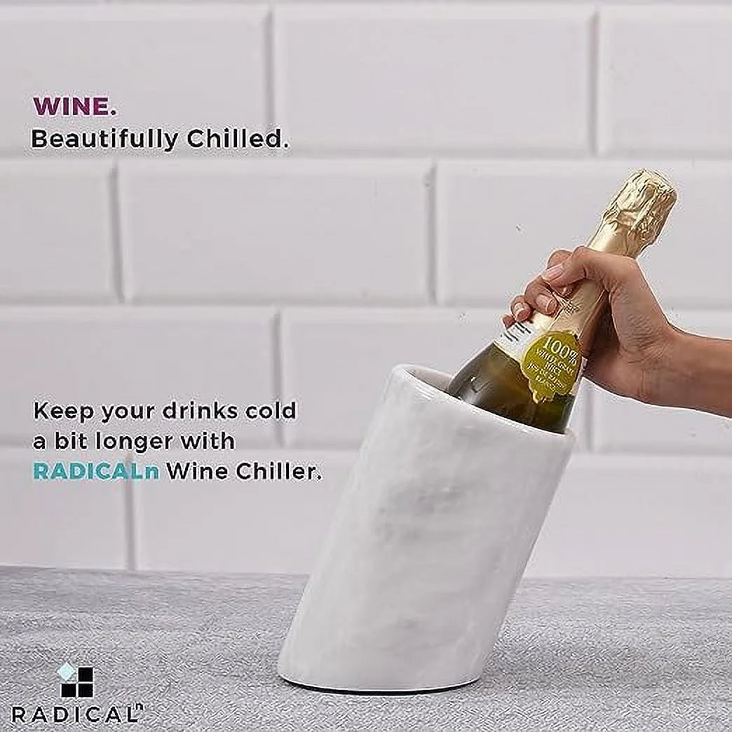 White Handmade Marble Wine Cooler Y29617