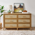 6 Drawer Dresser, Light Honey Finish U6685