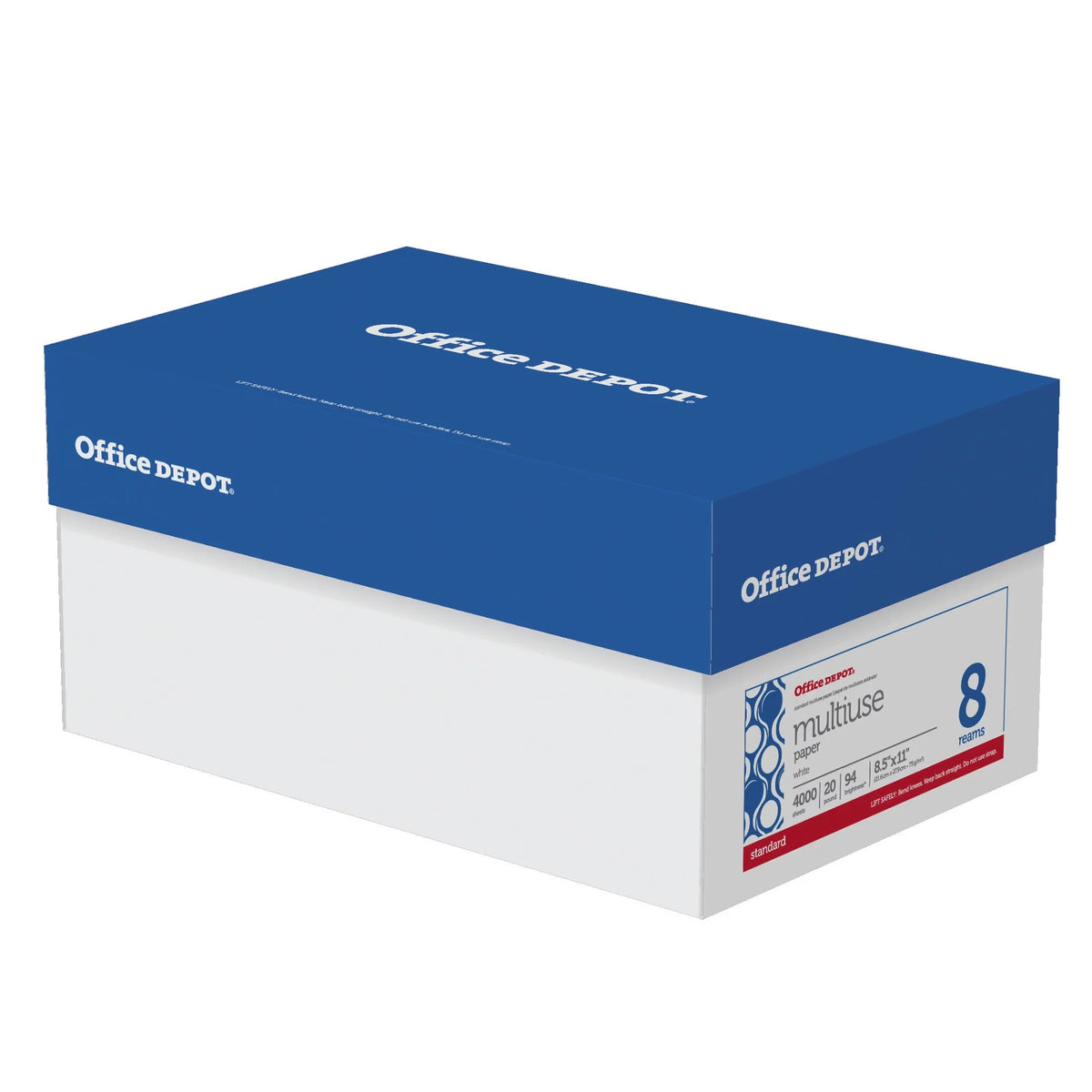 White 20 Lb Letter Paper, 500 Sheets Per Ream, Case Of 8 Reams G4495