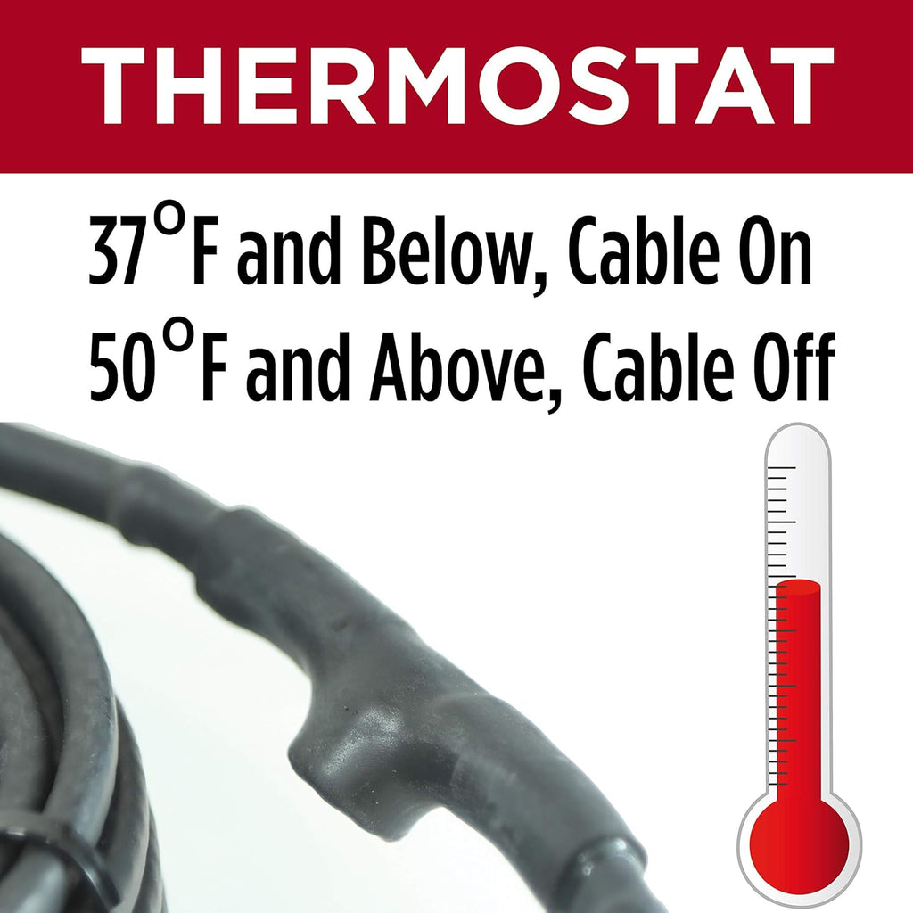 Self-Regulating Heat Cable with Built-in Thermostat 60 feet Z27665