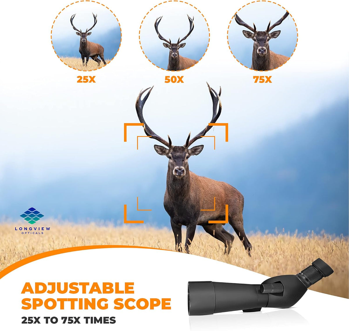 25-75x75 High Definition Spotting Scope with Tripod and Adapter I82509