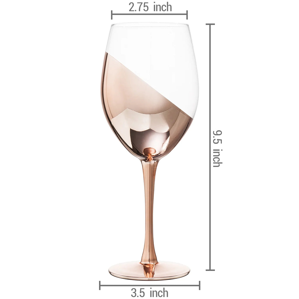 Set of 6 Stemmed Copper-Toned Glasses F24425