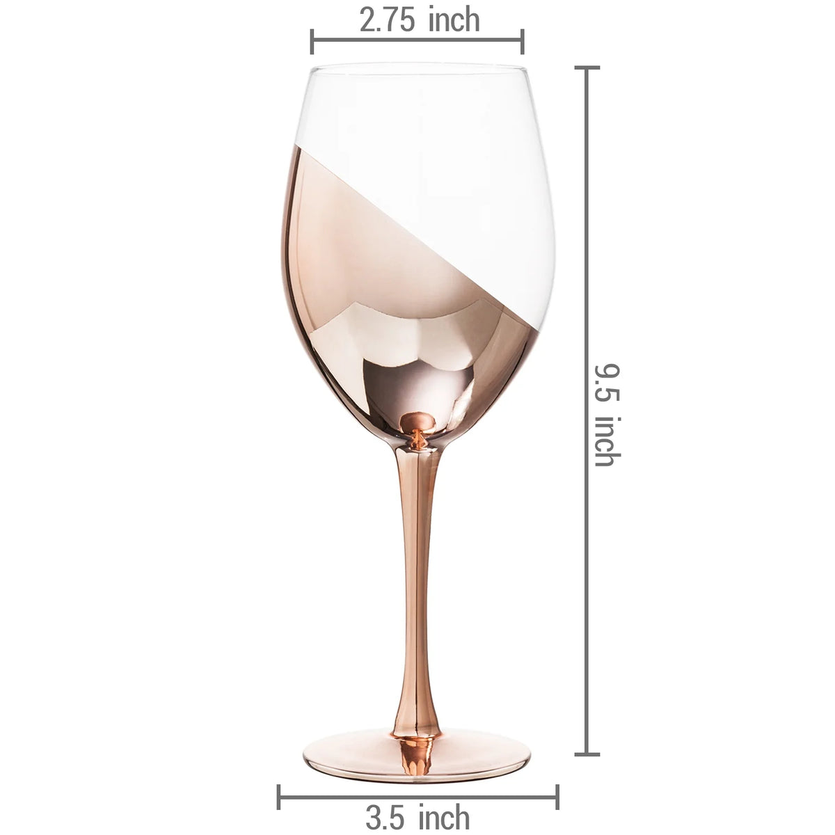 Set of 6 Stemmed Copper-Toned Glasses F24425