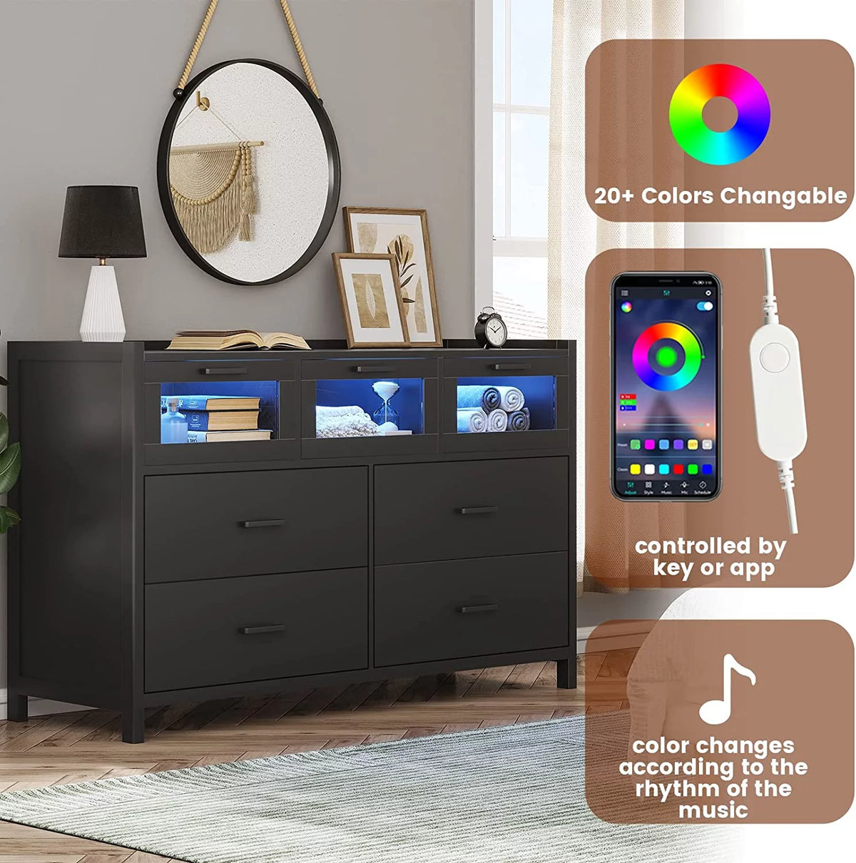 White 7 Drawer Wooden Dresser A79646