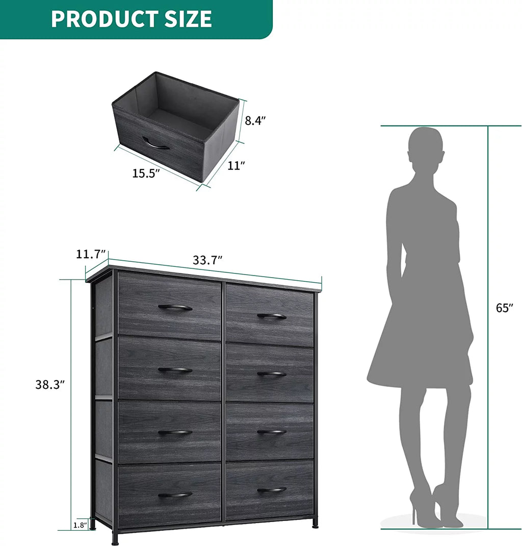 8 Drawer Fabric Storage Dresser Y946533