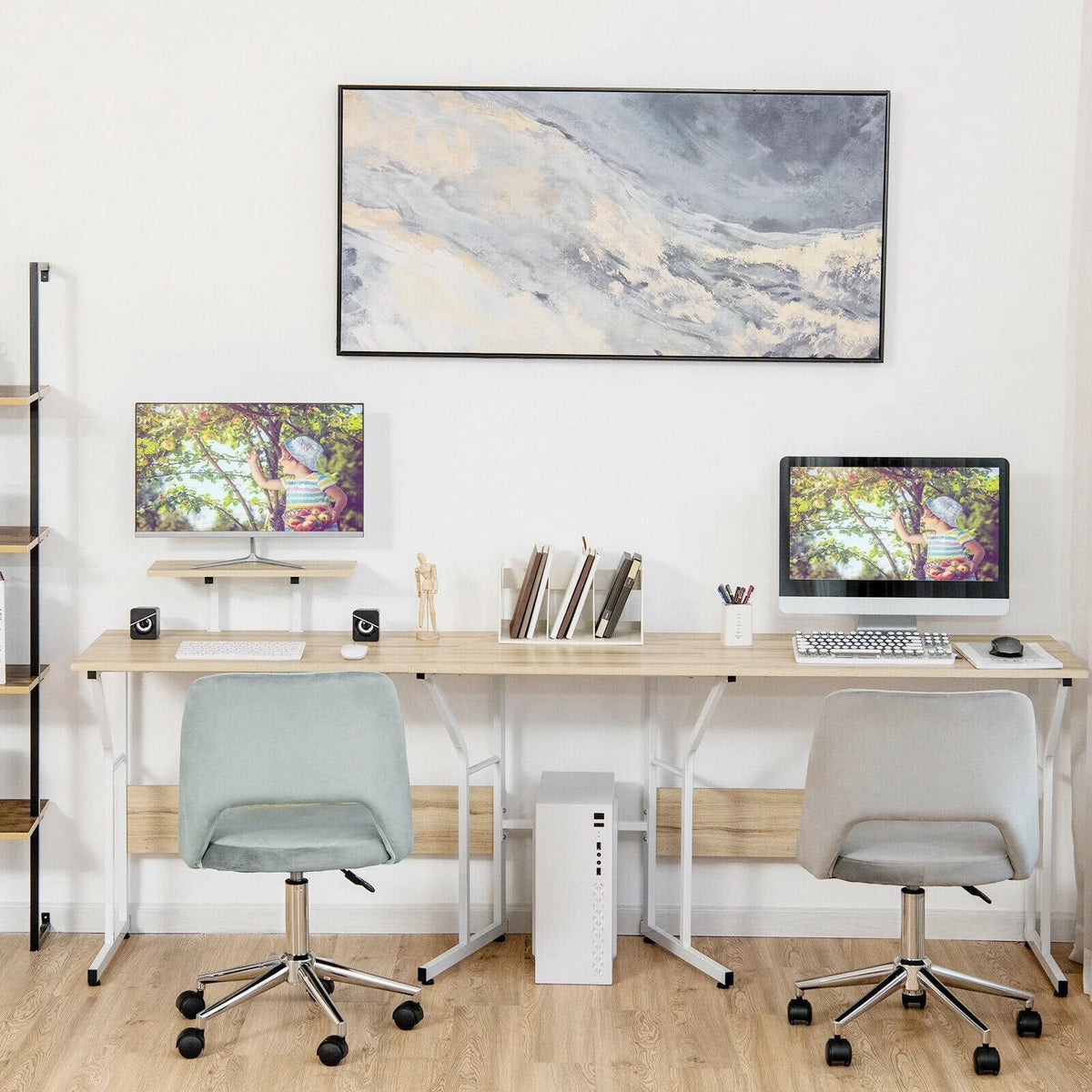 88.5" L Shaped Reversible Computer Desk S8873