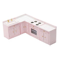 1/12 Dollhouse Miniature Birch Wood Cabinet Furniture Set Y155262