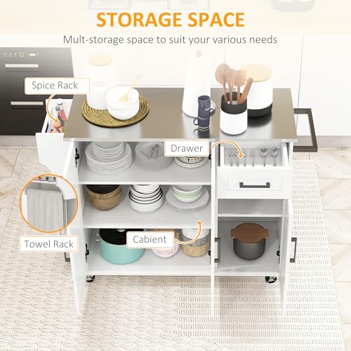 Black Rolling Kitchen Island with Storage Z8952